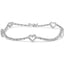 Pulsera de Estación de Corazón de Diamante de Oro Blanco de 14K - 1.5 Cttw