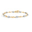 Bracelet en or blanc et jaune 10K avec diamants en forme d'ovale - 1,00 cttw