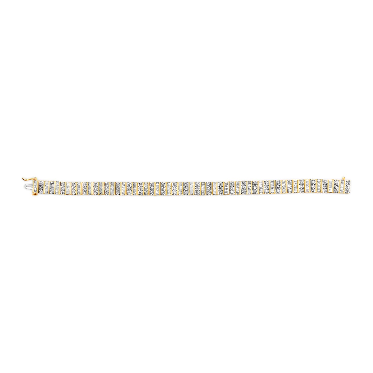 14K Yellow Gold Diamond Link Bracelet - 5.50 Cttw
