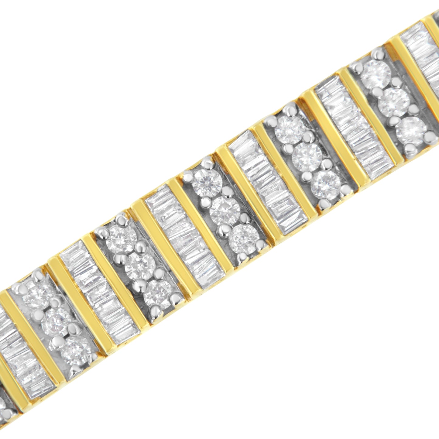 14K Yellow Gold Diamond Link Bracelet - 5.50 Cttw