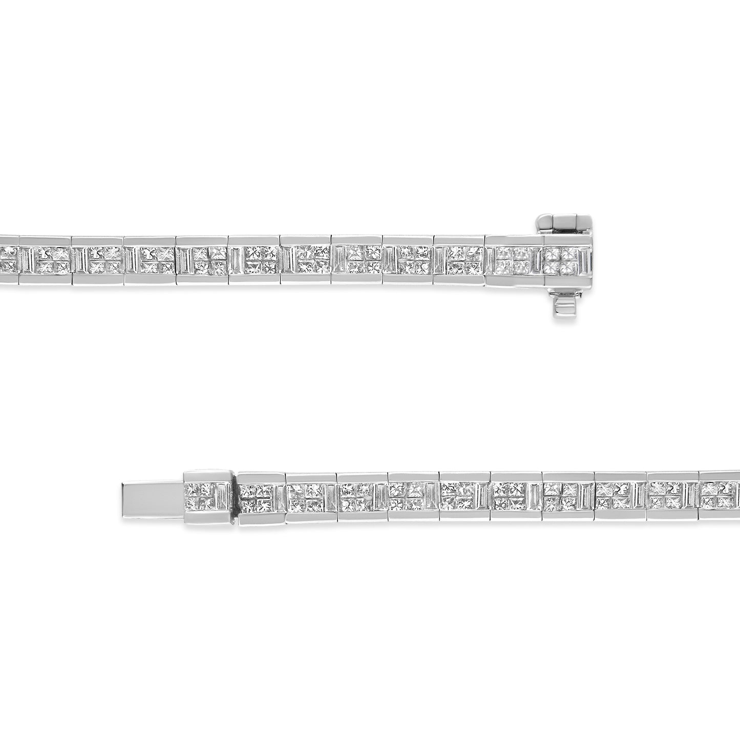 14K White Gold Diamond Tennis Bracelet - 4 3/8 Cttw, Size 7"