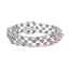 Bracelet floral en or blanc 14K avec saphirs roses et diamants - 7,25"