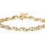 10k Yellow Gold Diamond Floral S-Link Bracelet - 1.00 Cttw
