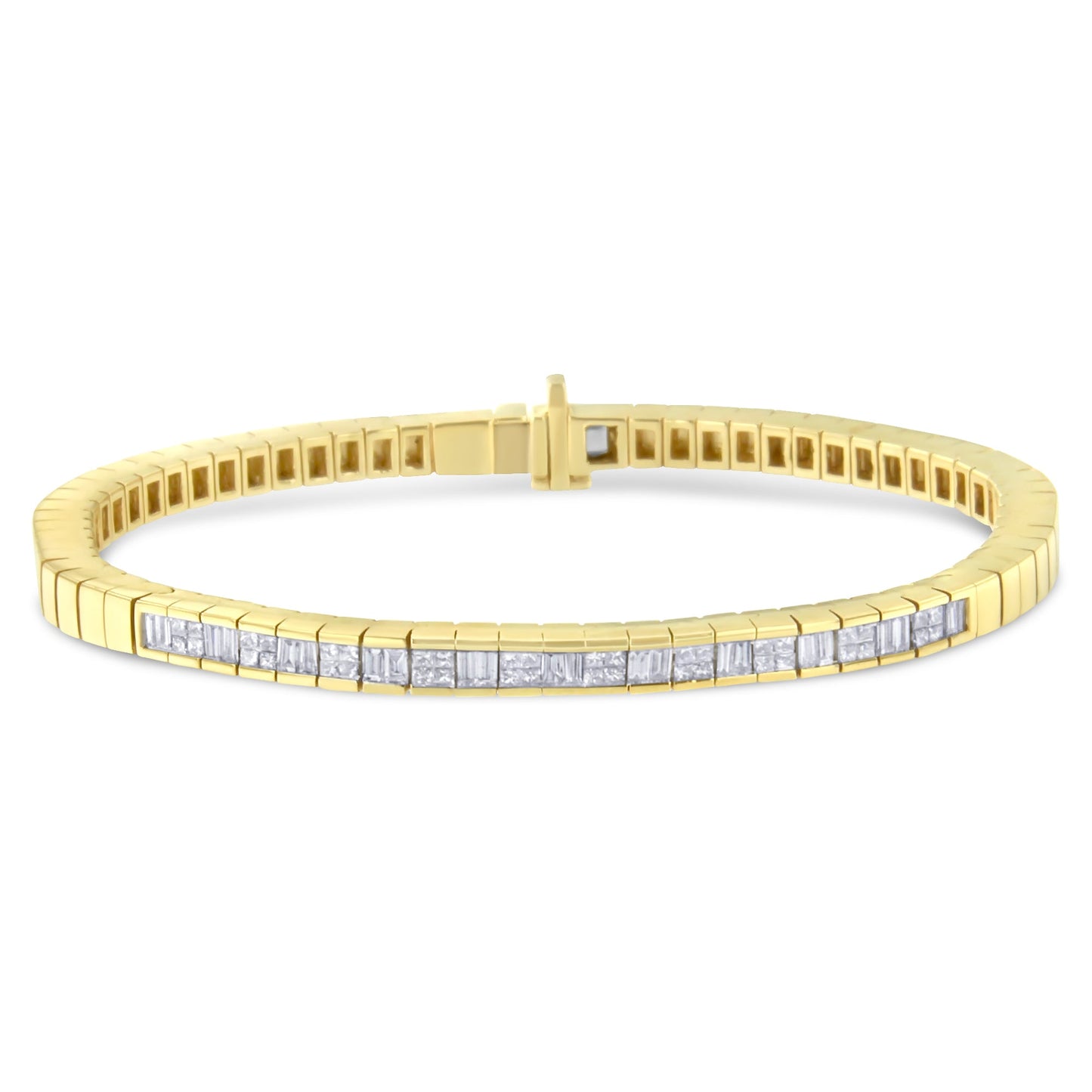 14K Yellow Gold Diamond Eternity Tennis Bracelet - 1.15 Cttw