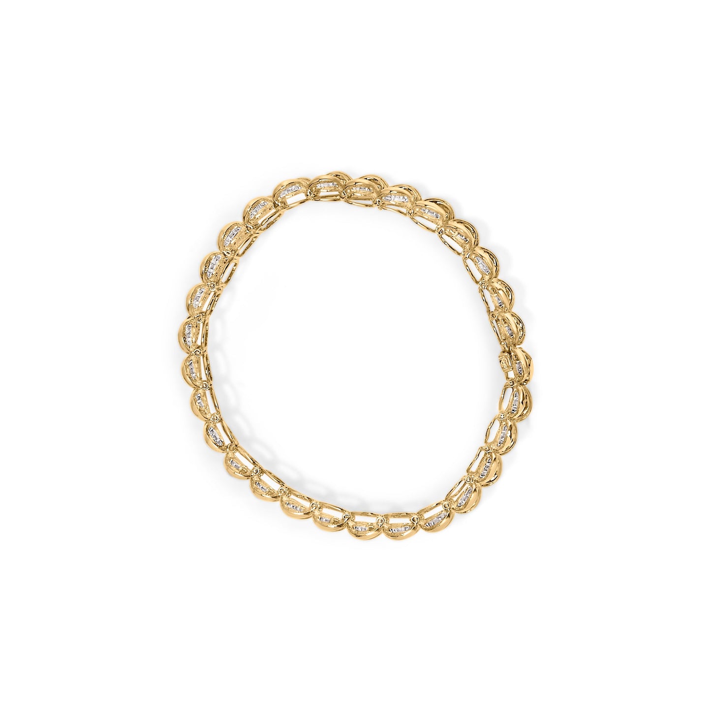 Bracelet en lien classique en or jaune 10K avec diamants pavés