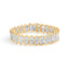 10k Yellow Gold 5.00 Cttw Diamond Oval Banded Link Bracelet - 7"