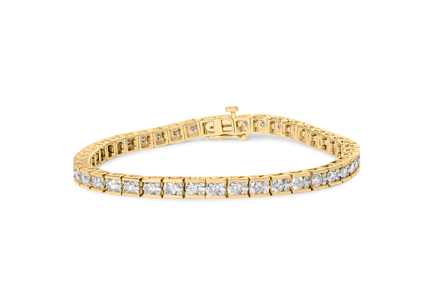 10K Yellow Gold 4.00 Cttw Diamond Tennis Bracelet