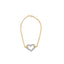 Pulsera de encanto de corazón de diamante de dos tonos de oro de 10K - 1/4 Cttw