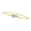 Pulsera de encanto de corazón de diamante de dos tonos de oro de 10K - 1/4 Cttw