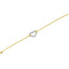 Pulsera de encanto de corazón de diamante de dos tonos de oro de 10K - 1/4 Cttw