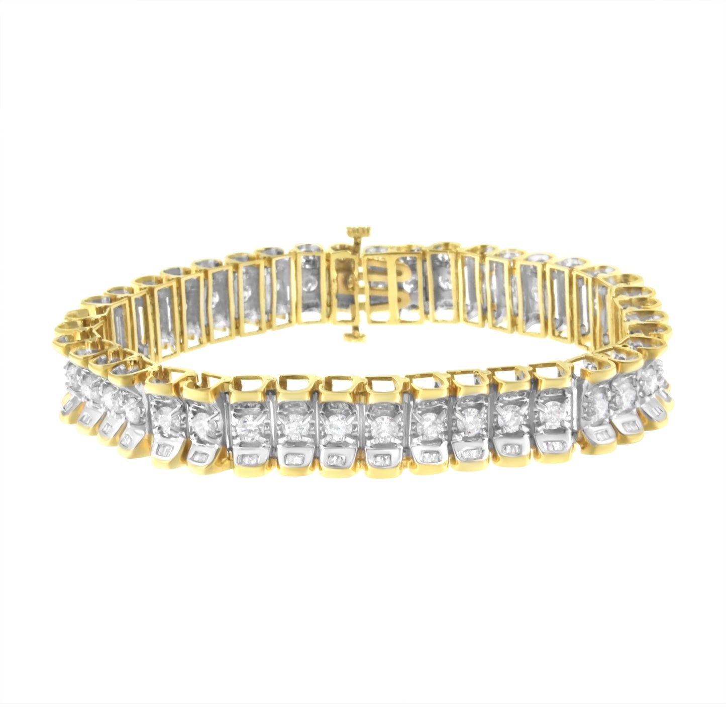 Bracelet de tennis réfléchissant en or 14K avec diamants de 5,0 Cttw