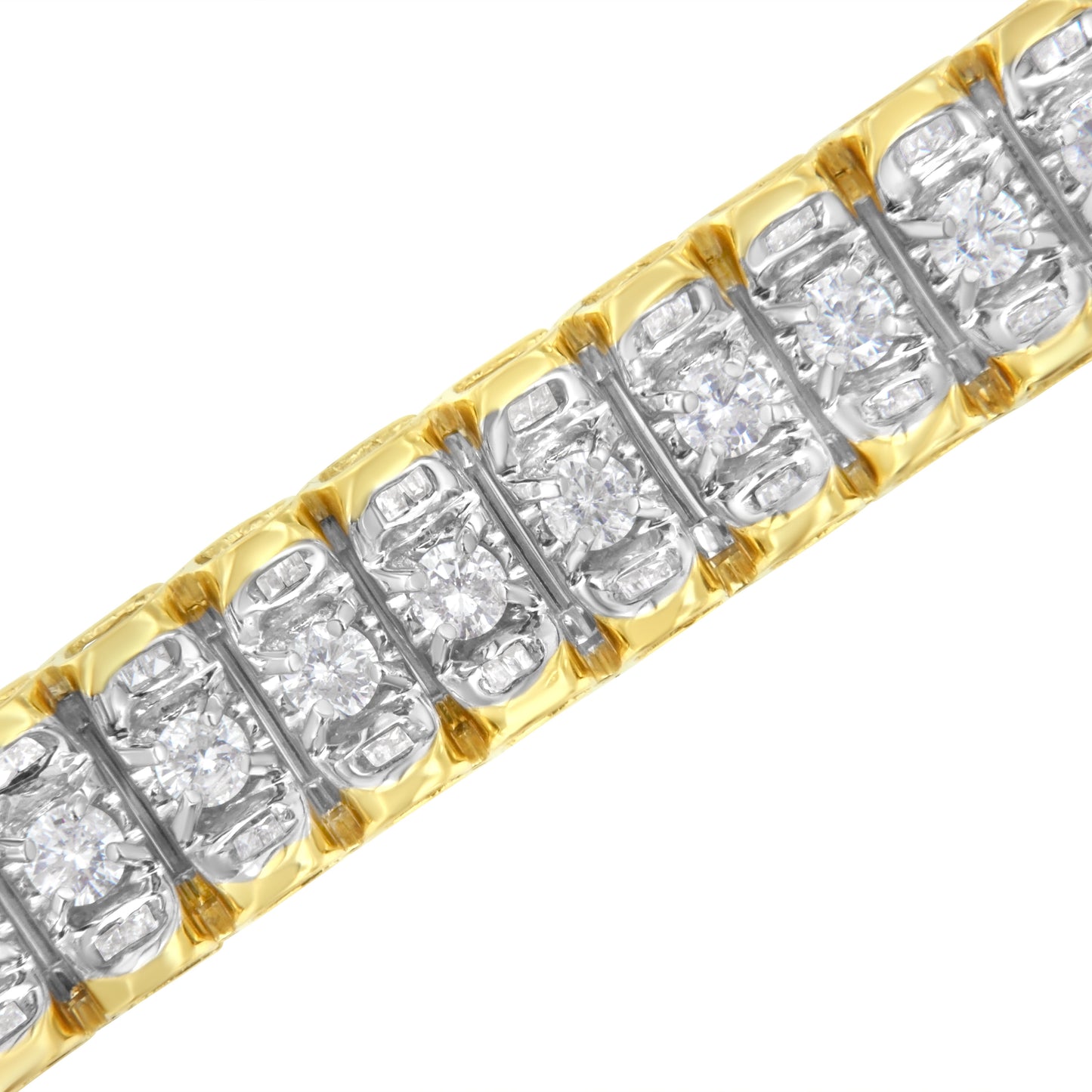 Bracelet de tennis réfléchissant en or 14K avec diamants de 5,0 Cttw