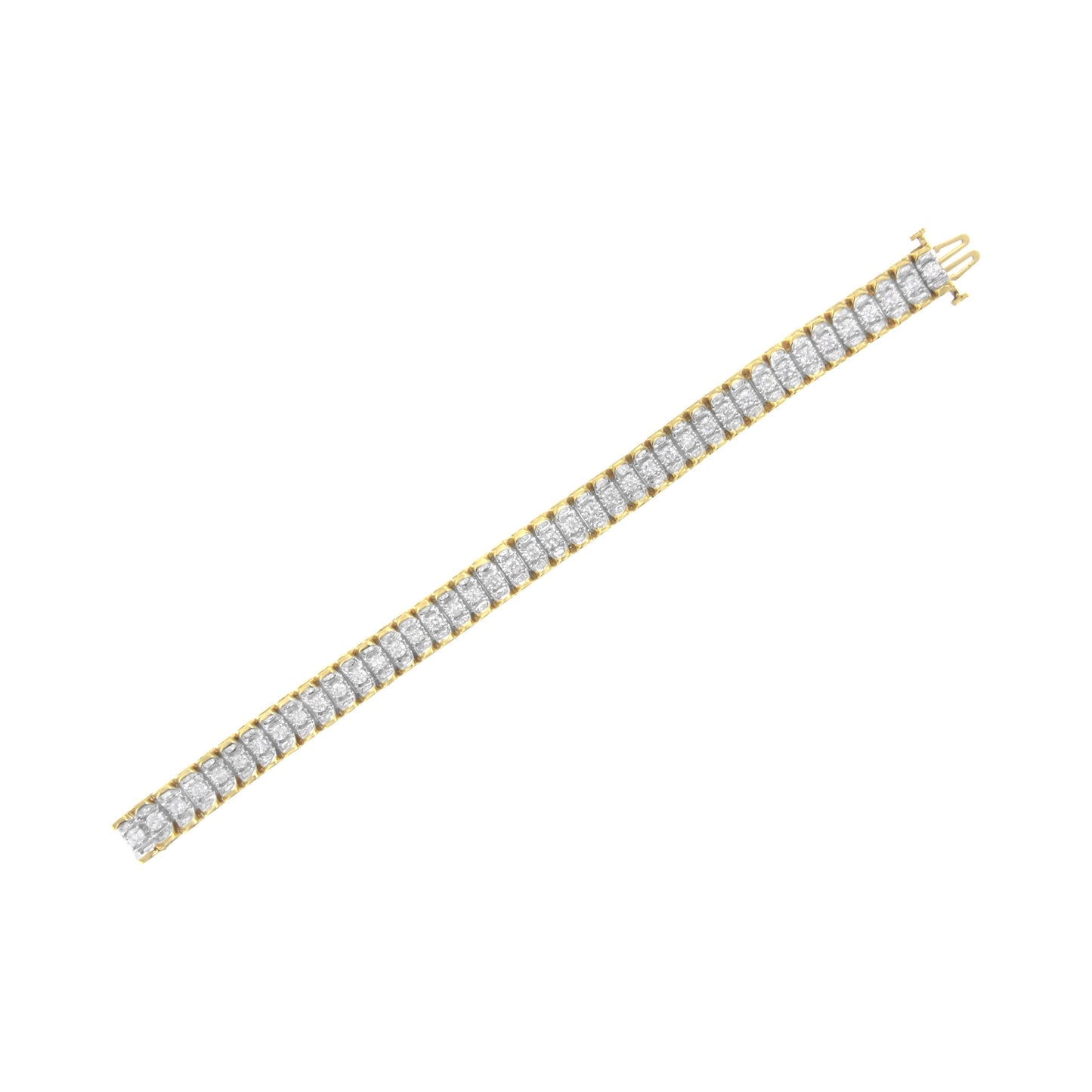 Bracelet de tennis réfléchissant en or 14K avec diamants de 5,0 Cttw