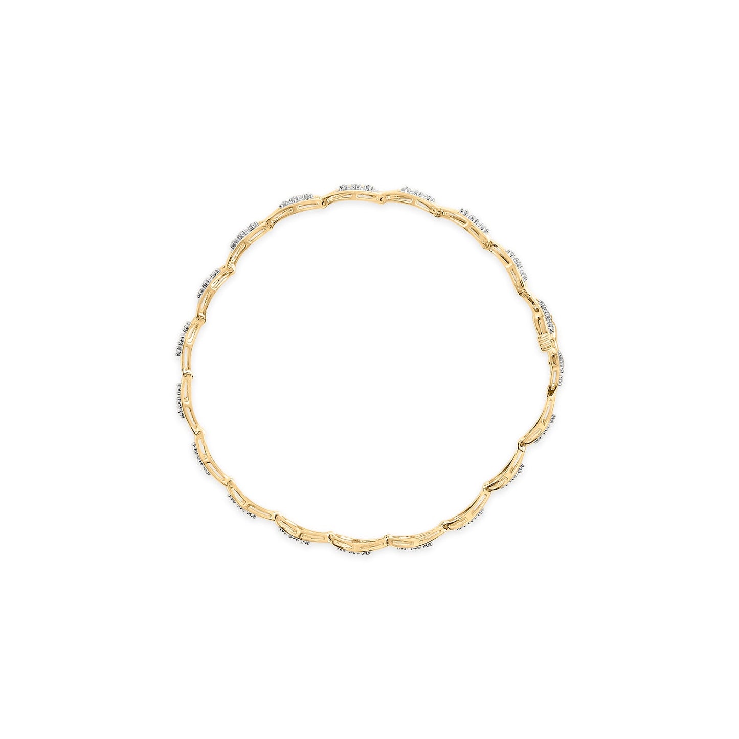 10k Yellow Gold 1/3 Cttw Diamond Teardrop Link Bracelet - 7.25"