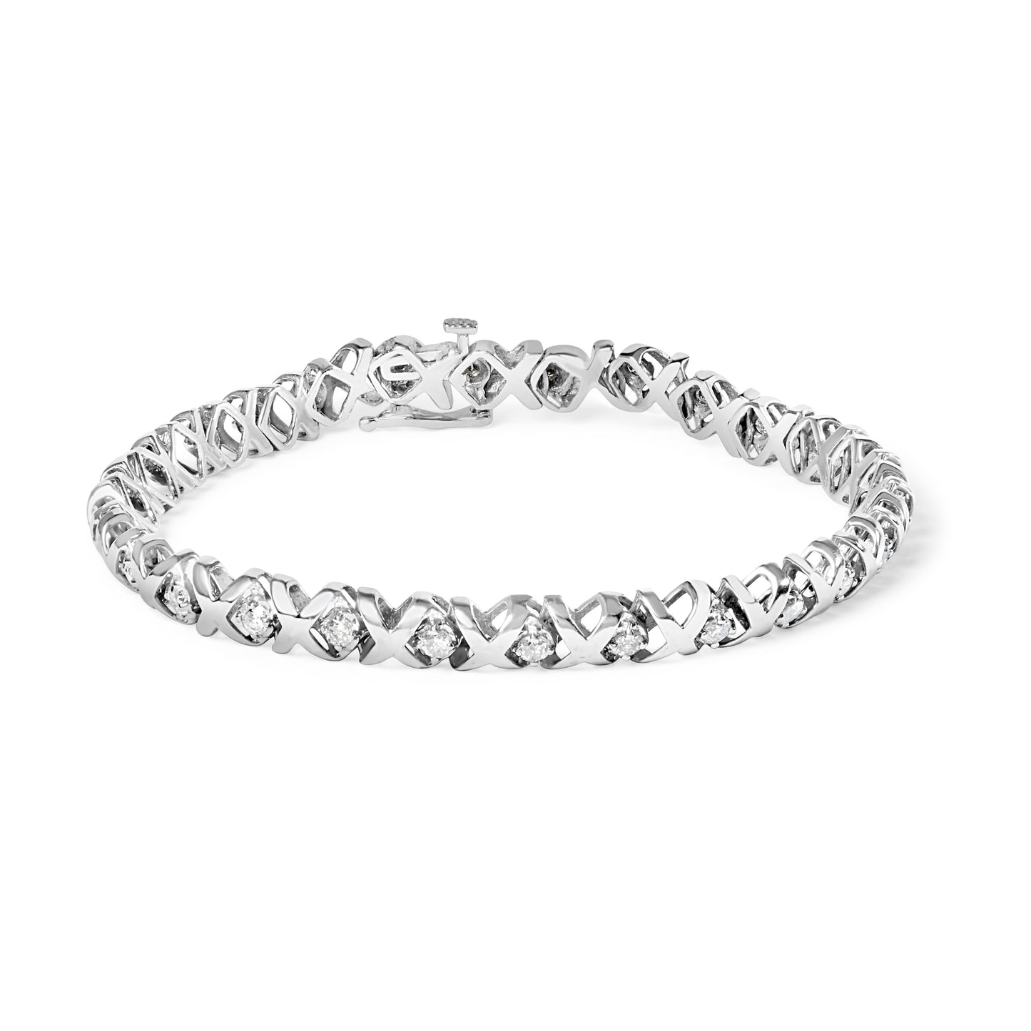 Pulsera de Tenis X-Link de Diamante en Oro Blanco de 10K - 1.5 Cttw
