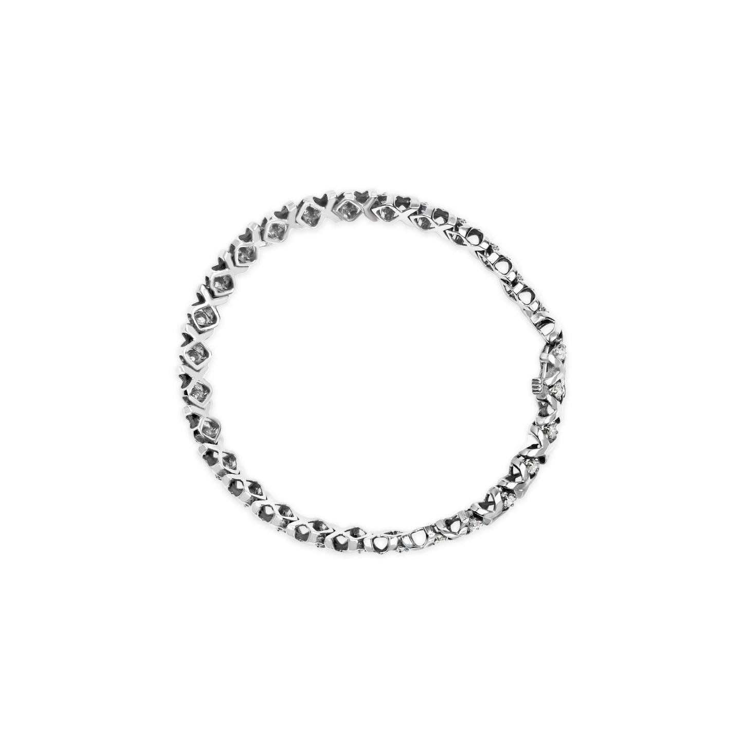 Pulsera de Tenis X-Link de Diamante en Oro Blanco de 10K - 1.5 Cttw