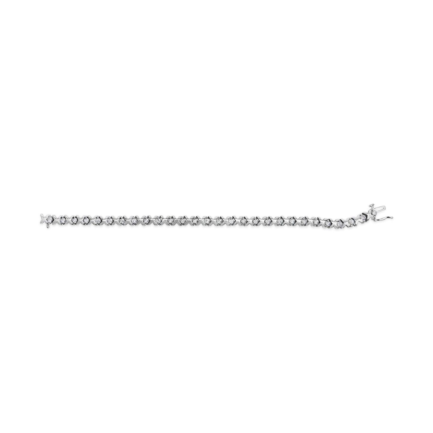 Pulsera de Tenis X-Link de Diamante en Oro Blanco de 10K - 1.5 Cttw
