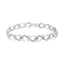 .925 Sterling Silver Double Heart Infinity Link Bracelet with Diamonds