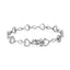 Pulsera de Enlace de Corazón y Hoja de Diamante de Plata Esterlina .925 - Tamaño 7.25