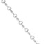 Pulsera de Enlace de Corazón y Hoja de Diamante de Plata Esterlina .925 - Tamaño 7.25