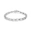 Bracelet de tennis en argent sterling .925 avec diamants ronds et saphirs cultivés en laboratoire