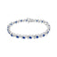 Bracelet de tennis en argent sterling .925 avec diamants ronds et saphirs cultivés en laboratoire