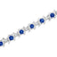 Bracelet de tennis en argent sterling .925 avec diamants ronds et saphirs cultivés en laboratoire