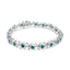 Bracelet de tennis en argent sterling .925 avec diamants ronds et saphirs cultivés en laboratoire