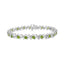 Bracelet de tennis en argent sterling .925 avec diamants ronds et saphirs cultivés en laboratoire