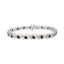 Bracelet de tennis en argent sterling .925 avec diamants ronds et saphirs cultivés en laboratoire