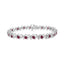 Bracelet de tennis en argent sterling .925 avec diamants ronds et saphirs cultivés en laboratoire