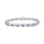 Bracelet de tennis en argent sterling .925 avec diamants ronds et saphirs cultivés en laboratoire
