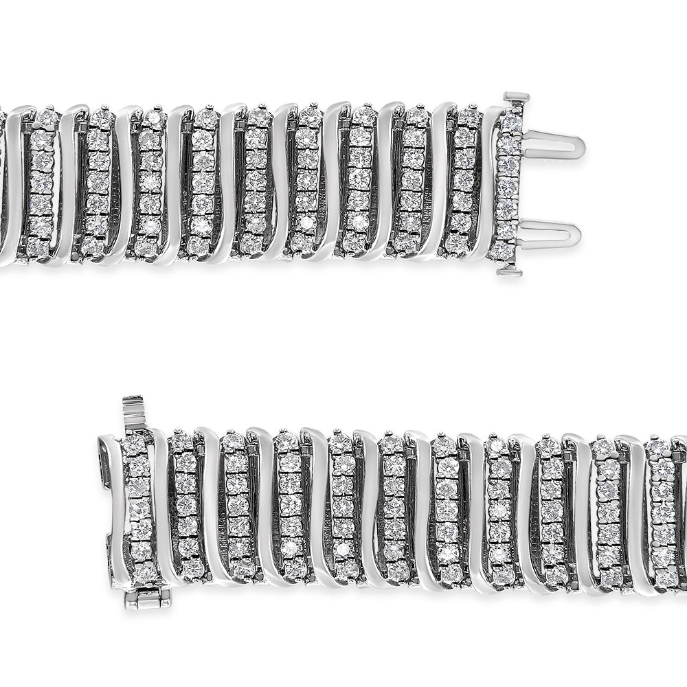 Bracelet en lien chevron en argent sterling .925 avec diamants de 8,5 cttw - 7,25"