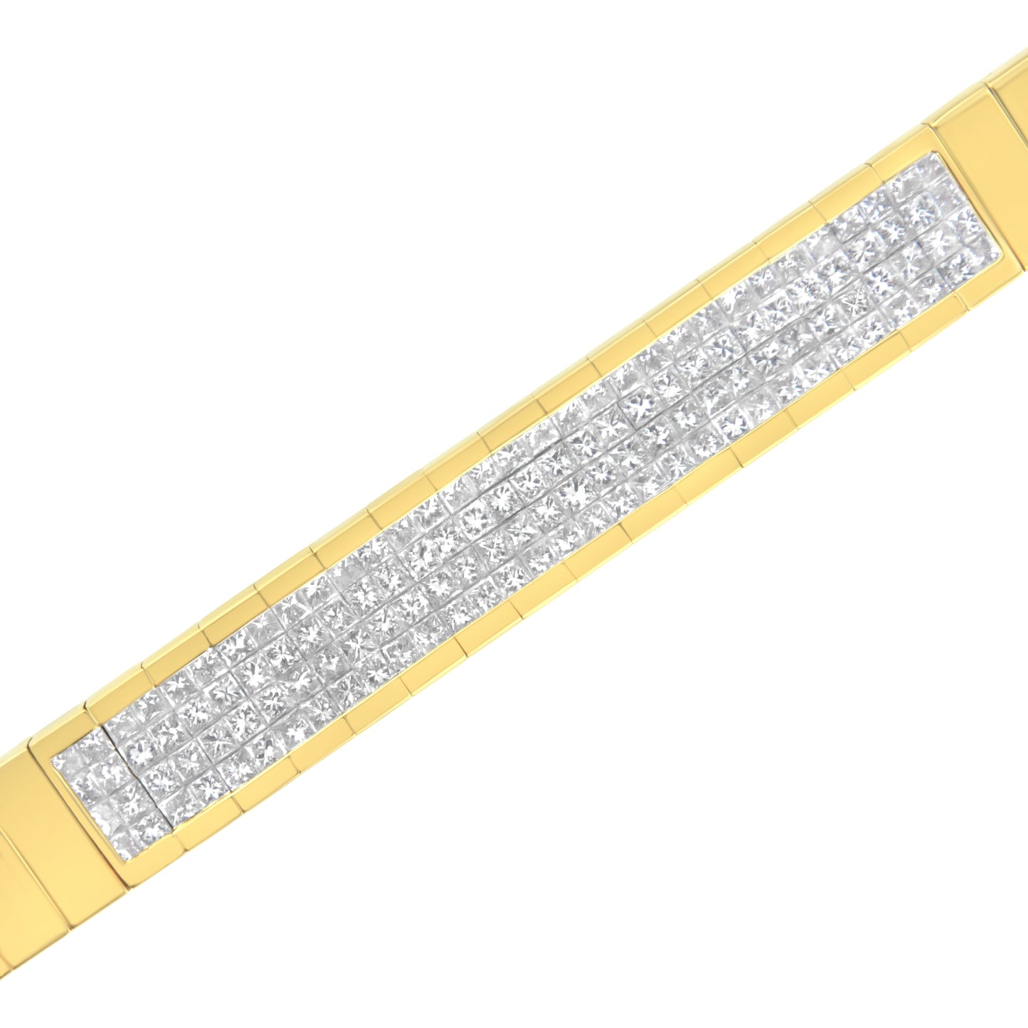 Pulsera de Tenis de Diamantes en Oro Amarillo de 14K con Corte Princesa - Tamaño 7"
