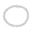 14K White Gold Diamond Cluster Links Tennis Bracelet