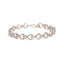 10K Rose Gold Plated Sterling Silver Diamond Heart Link Bracelet