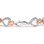 10K Rose Gold Plated Sterling Silver Diamond Heart Link Bracelet