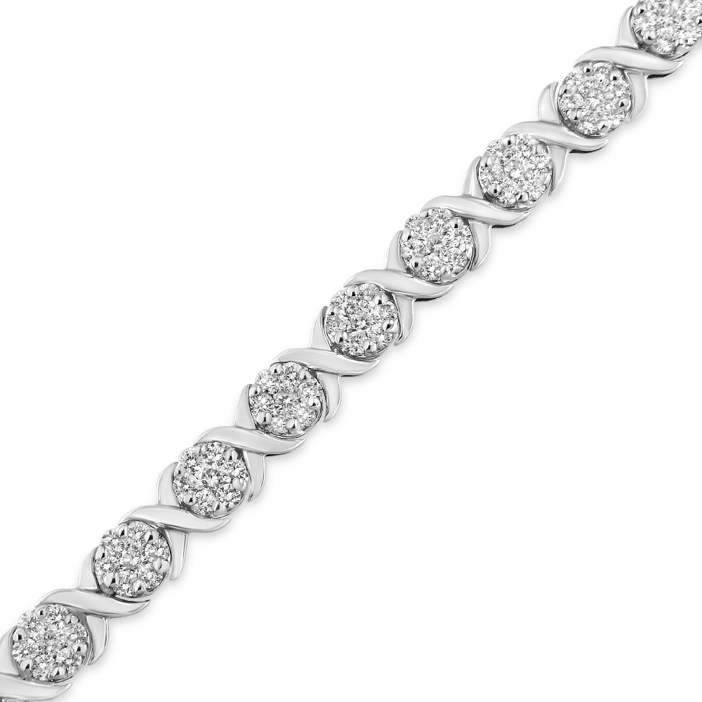 Pulsera de Tenis de Diamantes en Oro Blanco de 14K