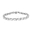 14K White Gold Diamond S-Link Floral Cluster Tennis Bracelet - Size 7"