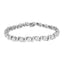14K White Gold Diamond S-Link Floral Cluster Tennis Bracelet - Size 7"
