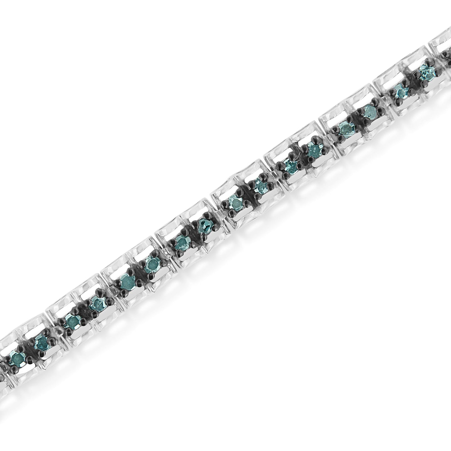 Pulsera de Tenis de Diamantes con Rodio Negro sobre Plata Esterlina .925 y Corte Rosa