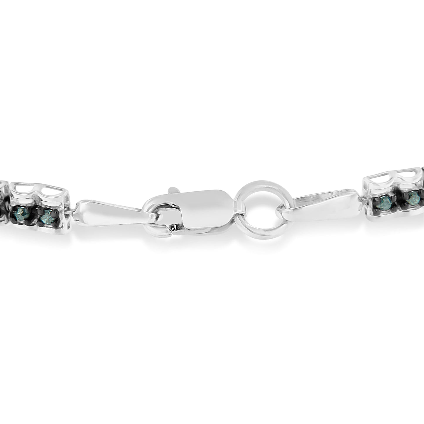 Pulsera de Tenis de Diamantes con Rodio Negro sobre Plata Esterlina .925 y Corte Rosa
