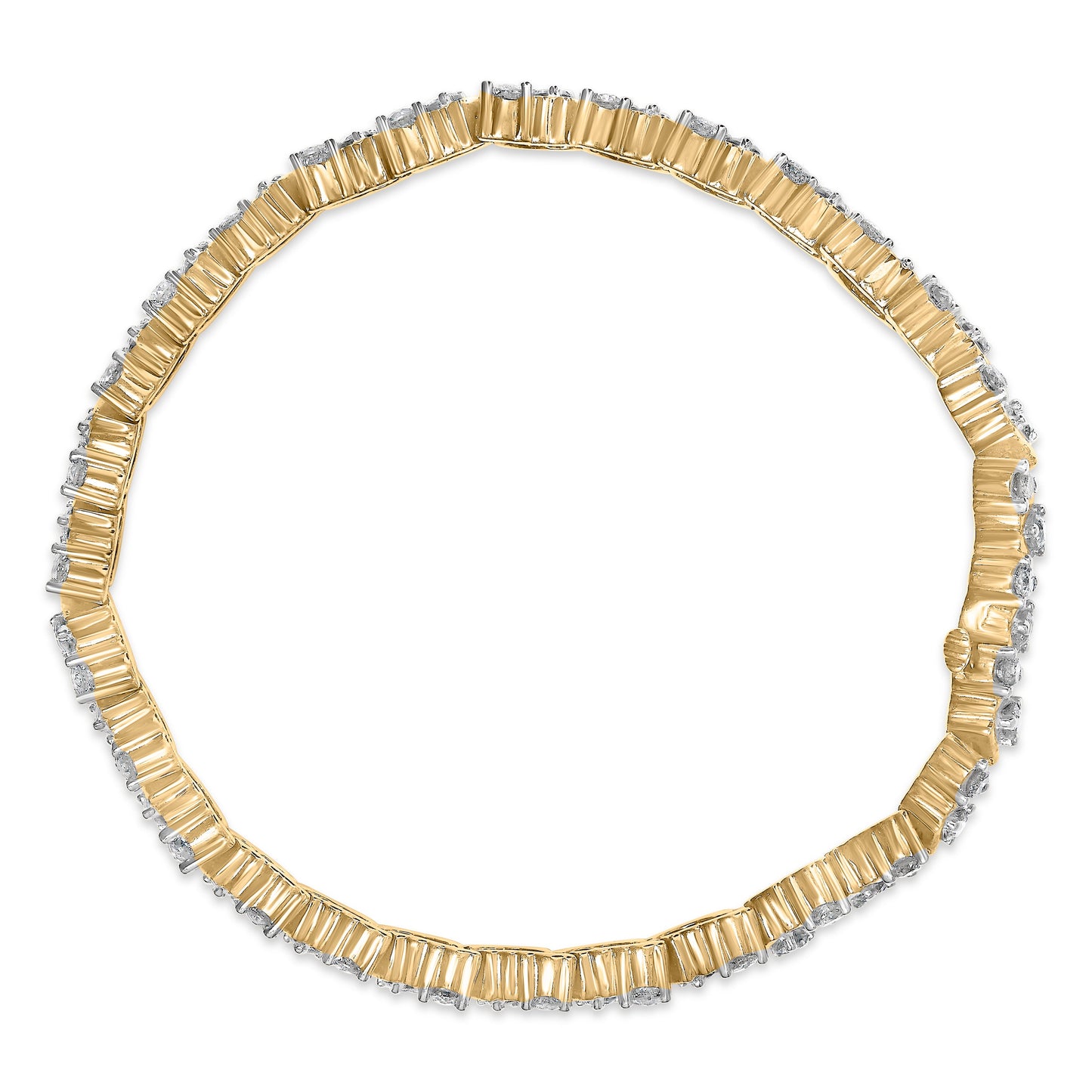 14K Yellow Gold Diamond Triangle Link Tennis Bracelet - 7 Inches