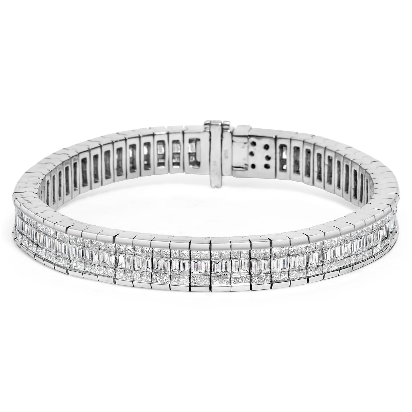 Bracelet de tennis éternité en diamant en or blanc 14K - 7"