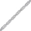 Bracelet en or blanc 14K avec panneaux de diamants - 7 pouces