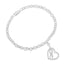 .925 Sterling Silver Diamond-Accented Heart Charm Bracelet