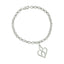 .925 Sterling Silver Open Heart Infinity Chain Charm Bracelet - Size 7