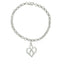 .925 Sterling Silver Open Heart Infinity Chain Charm Bracelet - Size 7