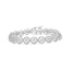 .925 Sterling Silver Diamond Nested Circle Bracelet - 7" Fashion Link