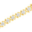 10K Yellow Gold Plated Sterling Silver Diamond XOXO Bracelet - Size 7.25"